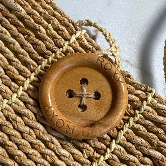 ROXY Straw Tote Bag Beachy Resortwear Retro Surf Travel - Picture 3 of 9